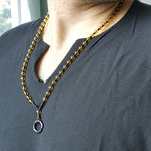 画像をギャラリービューアに読み込む, MNSS15 BEAD NECKLACE WITH STAINLESS STEEL RING AAB CO..