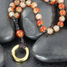 画像をギャラリービューアに読み込む, MNSS16 BEAD NECKLACE WITH STAINLESS STEEL RING AAB CO..