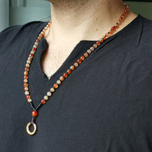 画像をギャラリービューアに読み込む, MNSS16 BEAD NECKLACE WITH STAINLESS STEEL RING AAB CO..