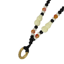 画像をギャラリービューアに読み込む, MNSS17 BEAD NECKLACE WITH STAINLESS STEEL RING AAB CO..