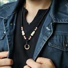 画像をギャラリービューアに読み込む, MNSS17 BEAD NECKLACE WITH STAINLESS STEEL RING AAB CO..