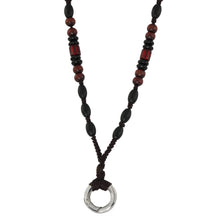 画像をギャラリービューアに読み込む, MNSS20 BEAD NECKLACE WITH STAINLESS STEEL RING AAB CO..