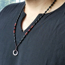 画像をギャラリービューアに読み込む, MNSS20 BEAD NECKLACE WITH STAINLESS STEEL RING AAB CO..