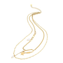 画像をギャラリービューアに読み込む, MNSS23 STAINLESS STEEL MULTI CHAIN NECKLACE WITH PEARL AAB CO..