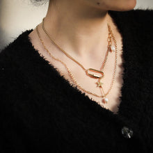 画像をギャラリービューアに読み込む, MNSS23 STAINLESS STEEL MULTI CHAIN NECKLACE WITH PEARL AAB CO..