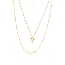 画像をギャラリービューアに読み込む, MNSS26 STAINLESS STEEL MULTI CHAIN NECKLACE WITH HEART AAB CO..