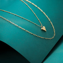 画像をギャラリービューアに読み込む, MNSS26 STAINLESS STEEL MULTI CHAIN NECKLACE WITH HEART AAB CO..