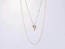 画像をギャラリービューアに読み込む, MNSS26 STAINLESS STEEL MULTI CHAIN NECKLACE WITH HEART AAB CO..