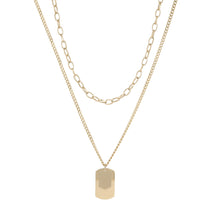 画像をギャラリービューアに読み込む, MNSS27 STAINLESS STEEL MULTI CHAIN NECKLACE WITH DOG TAG AAB CO..