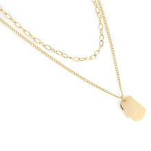 画像をギャラリービューアに読み込む, MNSS27 STAINLESS STEEL MULTI CHAIN NECKLACE WITH DOG TAG AAB CO..