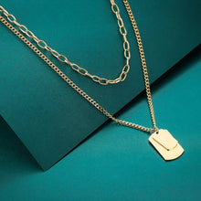 画像をギャラリービューアに読み込む, MNSS27 STAINLESS STEEL MULTI CHAIN NECKLACE WITH DOG TAG AAB CO..