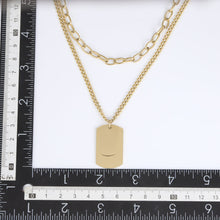 画像をギャラリービューアに読み込む, MNSS27 STAINLESS STEEL MULTI CHAIN NECKLACE WITH DOG TAG AAB CO..