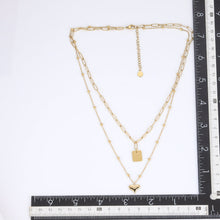 画像をギャラリービューアに読み込む, MNSS29 STAINLESS STEEL MULTI CHAIN NECKLACE WITH HEART AAB CO..