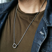 画像をギャラリービューアに読み込む, NSS703 STAINLESS STEEL  NECKLACE  WITH RING AAB CO..