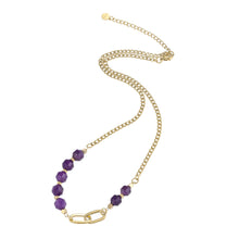 画像をギャラリービューアに読み込む, NSS780 STAINLESS STEEL NECKLACE WITH NATURAL STONE AAB CO..