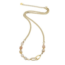 画像をギャラリービューアに読み込む, NSS780 STAINLESS STEEL NECKLACE WITH NATURAL STONE AAB CO..