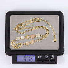 画像をギャラリービューアに読み込む, NSS780 STAINLESS STEEL NECKLACE WITH NATURAL STONE AAB CO..