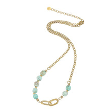 画像をギャラリービューアに読み込む, NSS780 STAINLESS STEEL NECKLACE WITH NATURAL STONE AAB CO..
