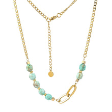 画像をギャラリービューアに読み込む, NSS780 STAINLESS STEEL NECKLACE WITH NATURAL STONE AAB CO..