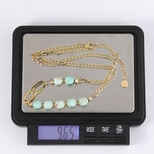 画像をギャラリービューアに読み込む, NSS780 STAINLESS STEEL NECKLACE WITH NATURAL STONE AAB CO..