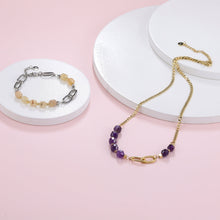 画像をギャラリービューアに読み込む, NSS780 STAINLESS STEEL NECKLACE WITH NATURAL STONE AAB CO..