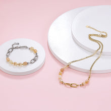 画像をギャラリービューアに読み込む, BSS857 STAINLESS STEEL BRACELET WITH NATURAL STONE AAB CO..