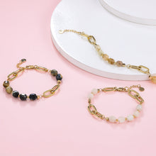 画像をギャラリービューアに読み込む, BSS857 STAINLESS STEEL BRACELET WITH NATURAL STONE AAB CO..