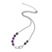 画像をギャラリービューアに読み込む, NSS780 STAINLESS STEEL NECKLACE WITH NATURAL STONE AAB CO..