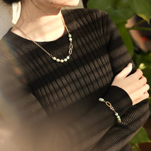 画像をギャラリービューアに読み込む, NSS780 STAINLESS STEEL NECKLACE WITH NATURAL STONE AAB CO..