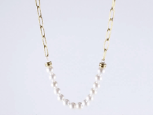 画像をギャラリービューアに読み込む, NSS796 STAINLESS STEEL NECKLACE WITH SHELL PEARL AAB CO..