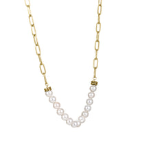 画像をギャラリービューアに読み込む, NSS796 STAINLESS STEEL NECKLACE WITH SHELL PEARL AAB CO..