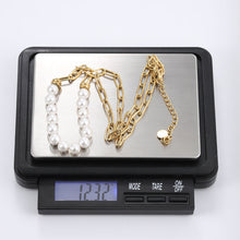 画像をギャラリービューアに読み込む, NSS796 STAINLESS STEEL NECKLACE WITH SHELL PEARL AAB CO..