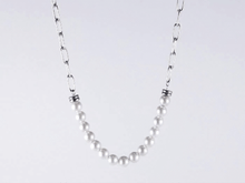 画像をギャラリービューアに読み込む, NSS796 STAINLESS STEEL NECKLACE WITH SHELL PEARL AAB CO..