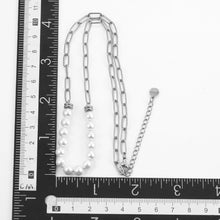 画像をギャラリービューアに読み込む, NSS796 STAINLESS STEEL NECKLACE WITH SHELL PEARL AAB CO..