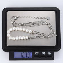 画像をギャラリービューアに読み込む, NSS796 STAINLESS STEEL NECKLACE WITH SHELL PEARL AAB CO..