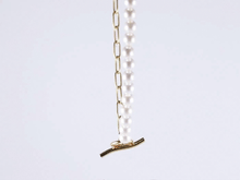 画像をギャラリービューアに読み込む, NSS797 STAINLESS STEEL NECKLACE WITH SHELL PEARL AAB CO..