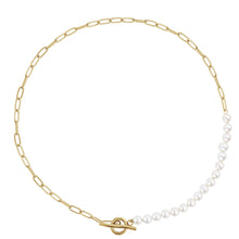 画像をギャラリービューアに読み込む, NSS797 STAINLESS STEEL NECKLACE WITH SHELL PEARL AAB CO..