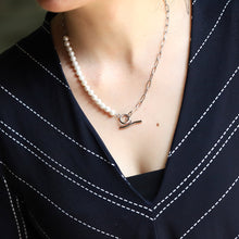 画像をギャラリービューアに読み込む, NSS797 STAINLESS STEEL NECKLACE WITH SHELL PEARL AAB CO..