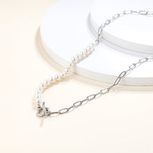 画像をギャラリービューアに読み込む, NSS797 STAINLESS STEEL NECKLACE WITH SHELL PEARL AAB CO..