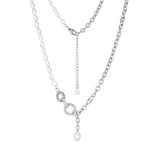 画像をギャラリービューアに読み込む, NSS798 STAINLESS STEEL NECKLACE WITH PEARL AAB CO..