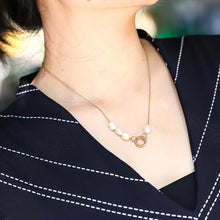 画像をギャラリービューアに読み込む, NSS799 STAINLESS STEEL NECKLACE WITH PEARL AAB CO..