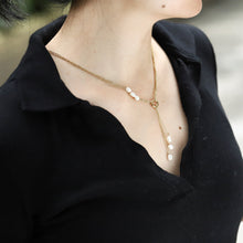 画像をギャラリービューアに読み込む, NSS800 STAINLESS STEEL NECKLACE WITH PEARL AAB CO..