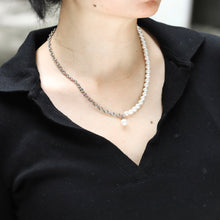 画像をギャラリービューアに読み込む, NSS801 STAINLESS STEEL NECKLACE WITH SHELL PEARL AAB CO..