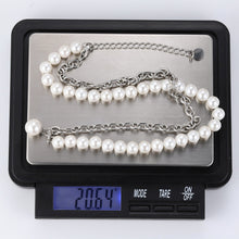 画像をギャラリービューアに読み込む, NSS801 STAINLESS STEEL NECKLACE WITH SHELL PEARL AAB CO..