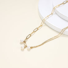 画像をギャラリービューアに読み込む, NSS803 STAINLESS STEEL NECKLACE WITH PEARL AAB CO..
