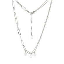 画像をギャラリービューアに読み込む, NSS803 STAINLESS STEEL NECKLACE WITH PEARL AAB CO..