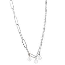 画像をギャラリービューアに読み込む, NSS803 STAINLESS STEEL NECKLACE WITH PEARL AAB CO..