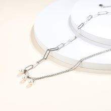 画像をギャラリービューアに読み込む, NSS803 STAINLESS STEEL NECKLACE WITH PEARL AAB CO..