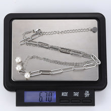 画像をギャラリービューアに読み込む, NSS803 STAINLESS STEEL NECKLACE WITH PEARL AAB CO..