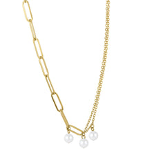 画像をギャラリービューアに読み込む, NSS803 STAINLESS STEEL NECKLACE WITH PEARL AAB CO..